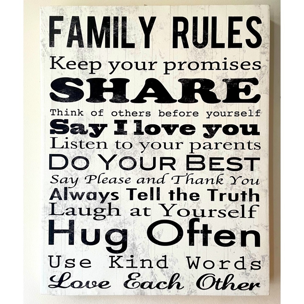 Family Rules Home Decor Sign